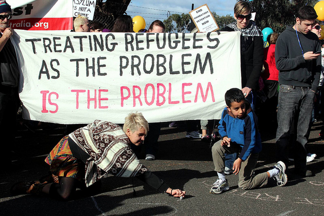 The Gillard Government made a commitment in 2010 to release all children from immigration detention by June 2011, but still 1000 children languish in the harsh environment of immigration camps around Australia. The Refugee Action Collective organised a protest on July 9, 2011 outside the Melbourne Immigration Transit accommodation which is used for the detention of unaccompanied minors.