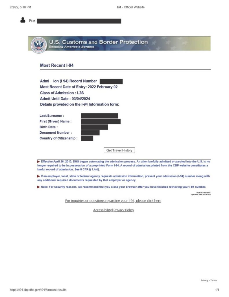 CBP Issuing Work-Authorized I-94s for E and L Spouses Effective January ...
